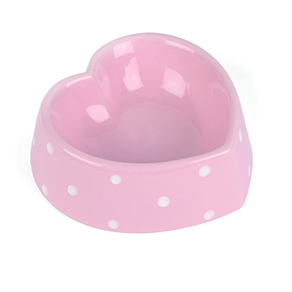 Kattskål - Hjärtformad - Rosa