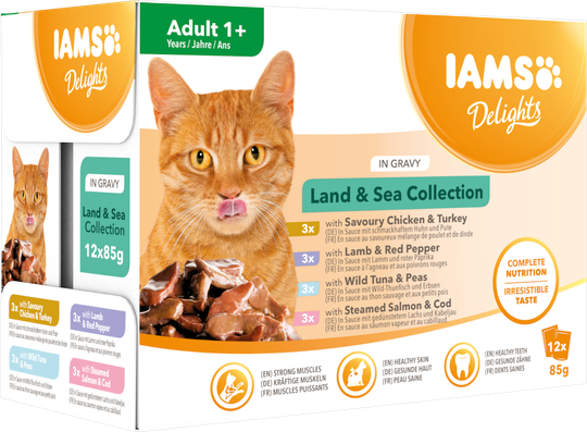 Iams Delights Gravy Multipack Land & Sea - 12 x 85 g
