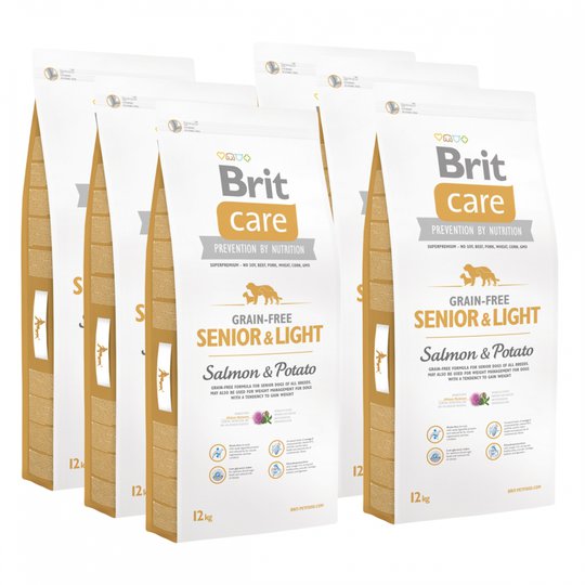 Brit Care Dog Senior & Light Grain Free Salmon & Potato 6x12 kg