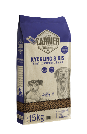 Kyckling & Ris Hundfoder - 15 kg
