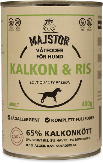 Kalkon & Ris Våtfoder Hund - 6 x 400 g