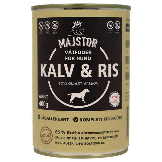 Kalv & Ris Våtfoder Hund - 6 x 400 g