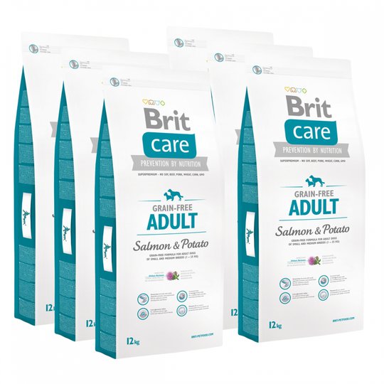 Brit Care Dog Adult Grain Free Salmon & Potato 6x12 kg
