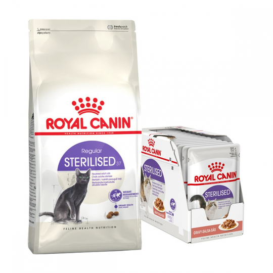 Royal Canin Sterilised 37 Torrfoder 10 kg+Royal Canin Sterilised Gravy Våtfoder 12x85 g