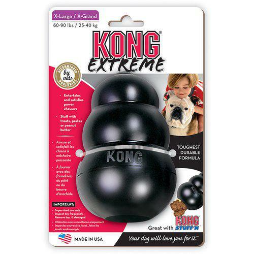 Kong Extreme Svart Gummileksak - XL