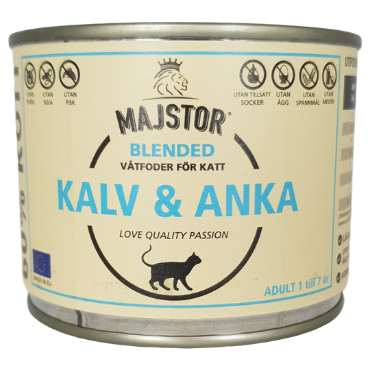 Kalv & Anka Våtfoder Katt - 6 x 200 g