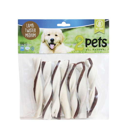 Tuggtwister med lamm för hund. - Medium