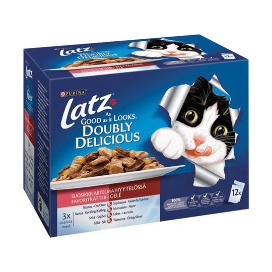 Latz As Good As It Looks Doubly Delicious Kött & Fisk i Gelé 12x100 g