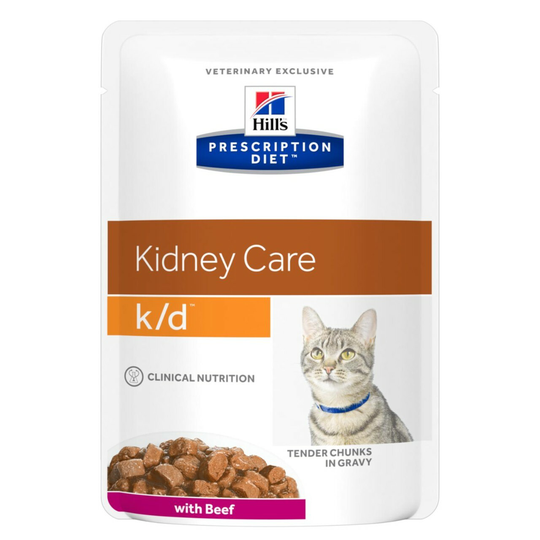 Prescription Diet k/d kattfoder Beef Pouch - 12 x 85 g