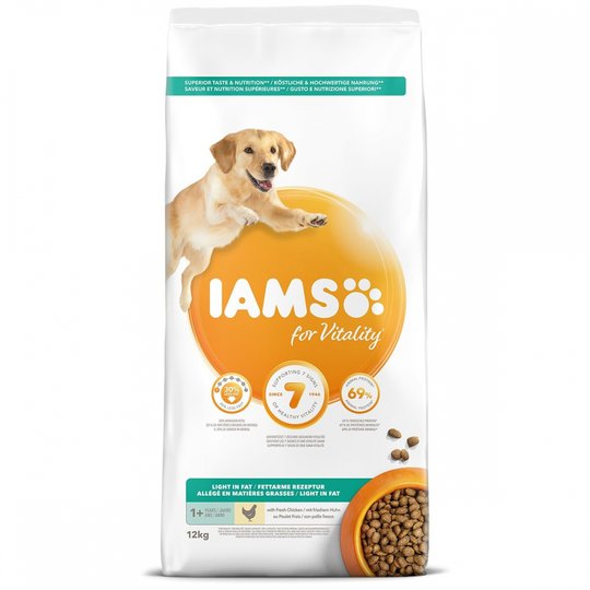Iams for Vitality Dog Adult Light In Fat Chicken 12 kg