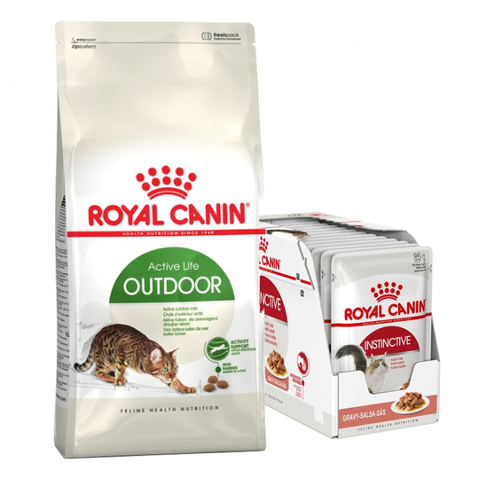 Royal Canin Outdoor 30 Torrfoder 10 kg+Royal Canin Instinctive Gravy Wet 12x85 g