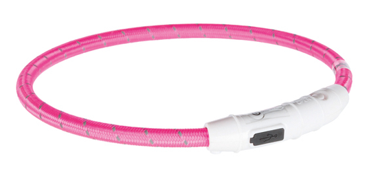 Lysande hundhalsband - Medium / Rosa