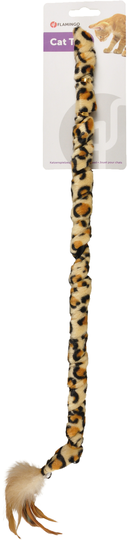 Kattspö Leopardplysch med fjädrar