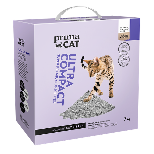 Ultrakompakt Oparfymerad Kattsand - 7 kg