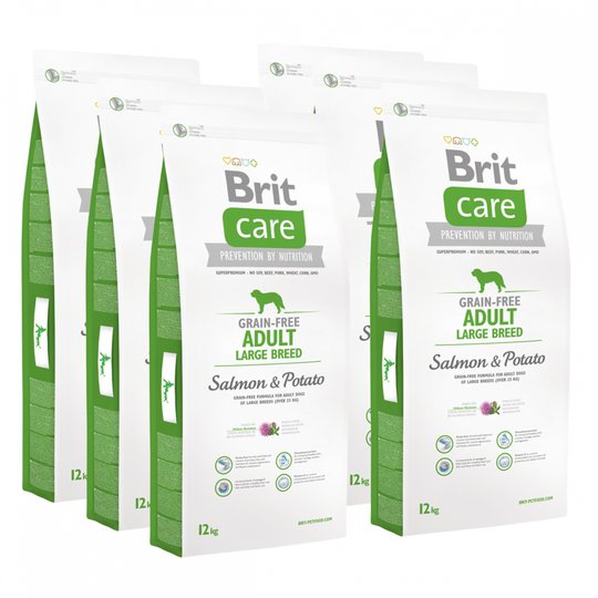 Brit Care Dog Adult Grain Free Large Breed Salmon & Potato 6x12 kg