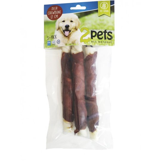2pets Tuggpinne med Hjort 17 cm (3-pack)