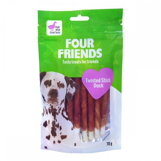 FourFriends Dog Twisted Stick Duck 12,5 cm (7 pack)