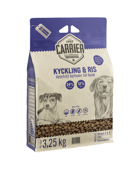 Kyckling & Ris Hundfoder - 3,25 kg