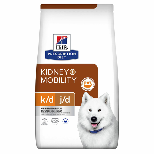 Prescription Diet k/d + Mobility Torrfoder till Hund med Kyckling - 4 kg