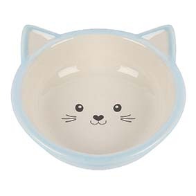 Kattskål i keramik - Blå