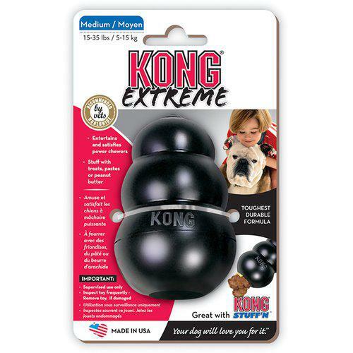 Kong Extreme Svart Gummileksak - M