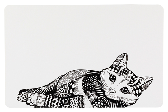 Matskålsunderlägg Katt - Zentangle Cat