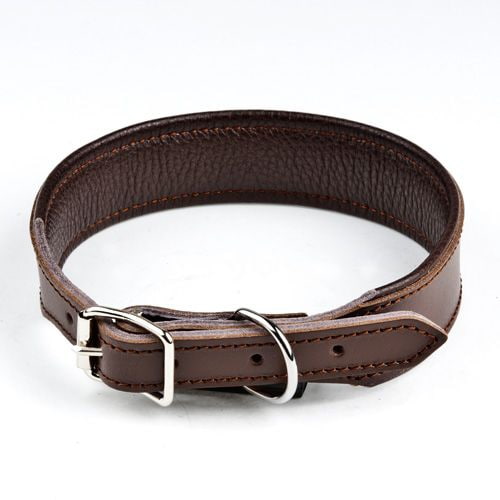 Feel Leather Basic Wide Läderhalsband Brun (3,5 x 40 cm)