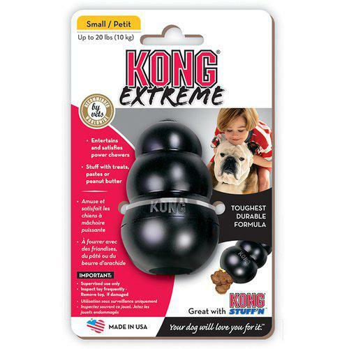 Kong Extreme Svart Gummileksak - S