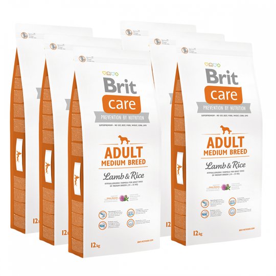 Brit Care Dog Adult Medium Breed Lamb & Rice 6x12 kg