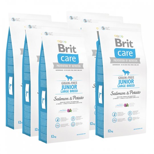 Brit Care Dog Junior Grain Free Large Breed Salmon & Potato 6x12 kg