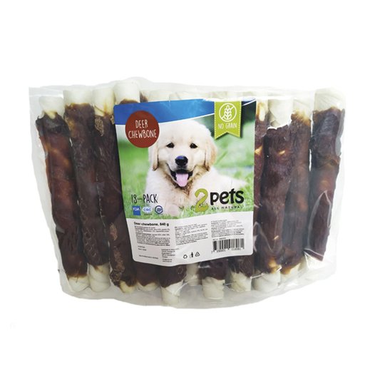 2pets Tuggpinne med Hjort 17 cm (18-pack)