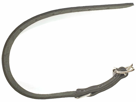 Halsband i Garvat Läder - Svart 30 cm x 15 mm