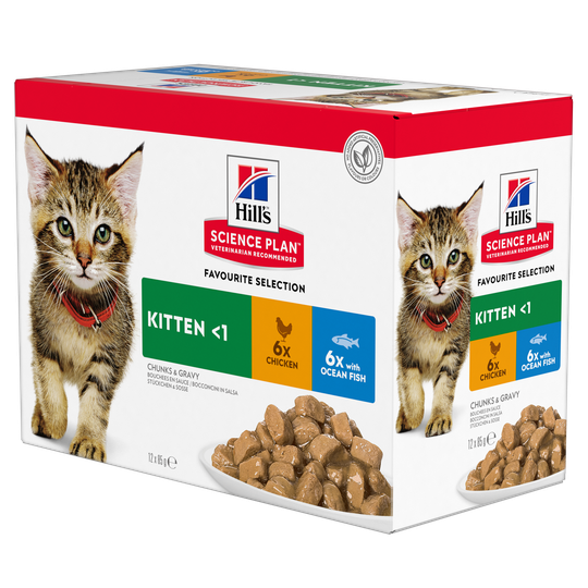 Kitten våtfoder med kyckling och havsfisk - 12 x 85 g